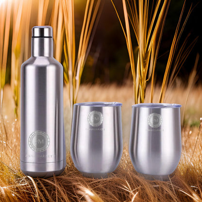 Insulated Wine Bottle & Tumblers Gift Set