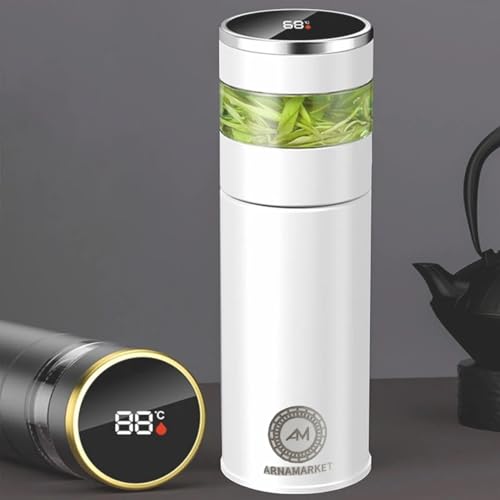 Bouteille infuseur en acier inoxydable avec affichage de la température LED 