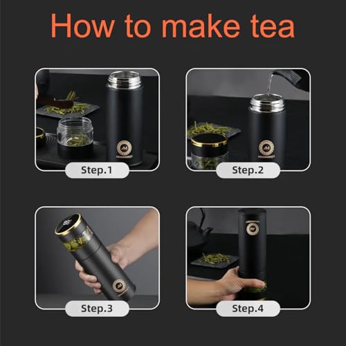 Stainless Steel Tea Infuser Bottle with LED Temperature Display