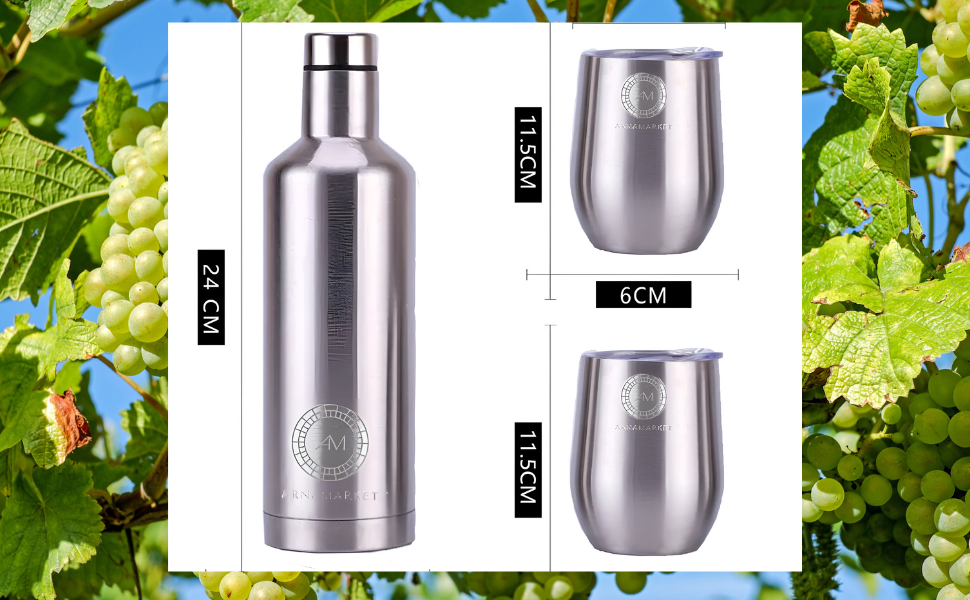 Insulated Wine Bottle & Tumblers Gift Set