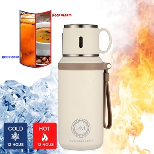 Stainless Steel Insulated Travel Thermos with Portable Cup Lid