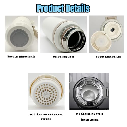 Stainless Steel Insulated Travel Thermos with Portable Cup Lid