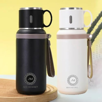 Stainless Steel Insulated Travel Thermos with Portable Cup Lid